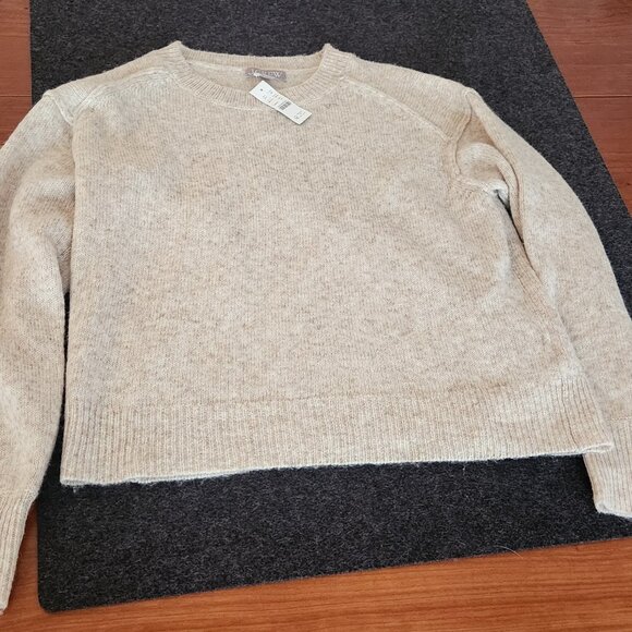NWT - J Crew Oatmeal color sweater Size Label M,  Fit oversized or large - Picture 2 of 13
